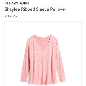 Pullover with Ribbed Sleeves